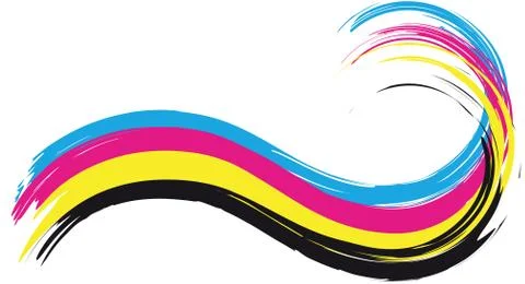 Illustration of cmyk printing color wave Illustrazione stock