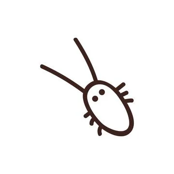 Illustration of a cockroach on a white background. The insect lives in the house Stock Illustration