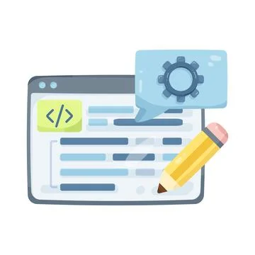 Illustration of code editor 库存插图