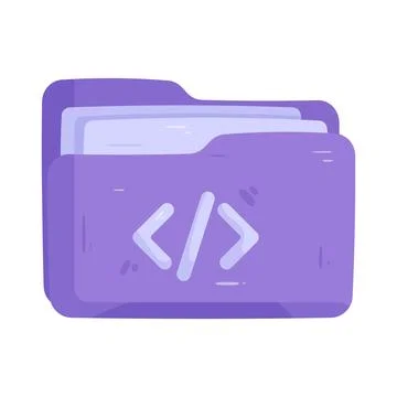 Illustration of coding folder 스톡 일러스트