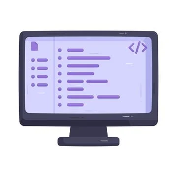 Illustration of coding screen Stockillustratie