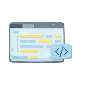 Illustration of coding screen Illustrazione stock