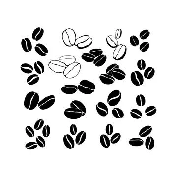 Illustration of Coffee Beans Pattern. Vector icon. イラスト素材