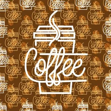 Illustration of a coffee cup pattern. Stock Illustration