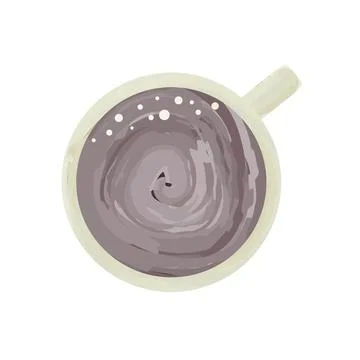 Illustration of coffee. Top view. Stock Illustration