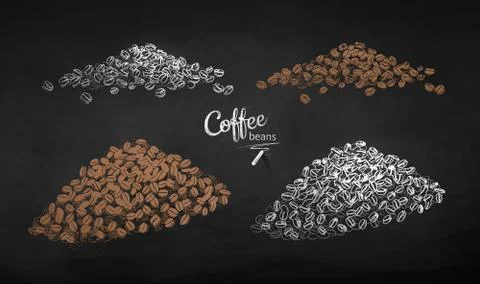Illustration collection of coffee beans Stock Illustration