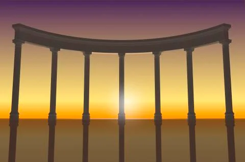 Illustration of the colonnade  Stock Illustration