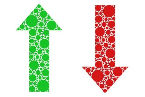 Illustration of colored arrows made from dots Stock Illustration