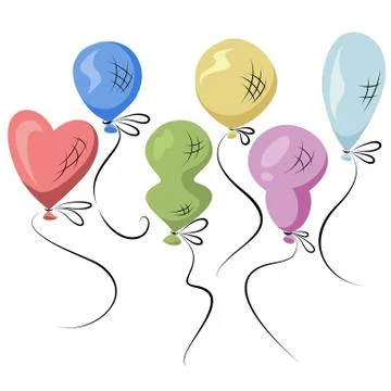 Illustration - colored balls of different shapes Stock Illustration