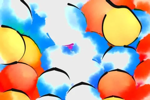 Illustration with colored balls Stock Illustration