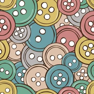 Illustration of colored buttons seamless pattern Stock-Illustration