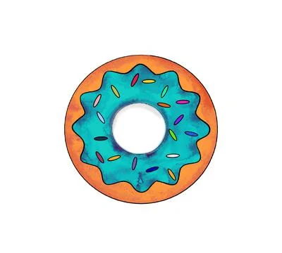 Illustration of a colored drawing of sweets - donuts with glaze of different Stock Illustration