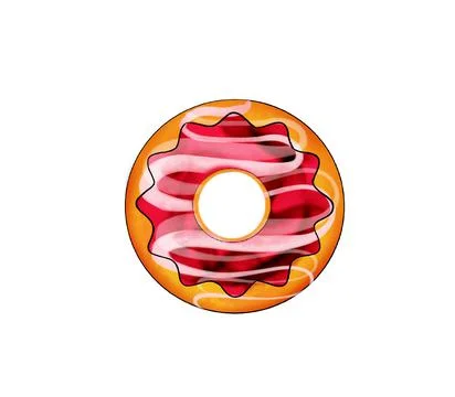 Illustration of a colored drawing of sweets - donuts with glaze of different Stock Illustration