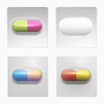 Illustration of colored pills Stock Illustration