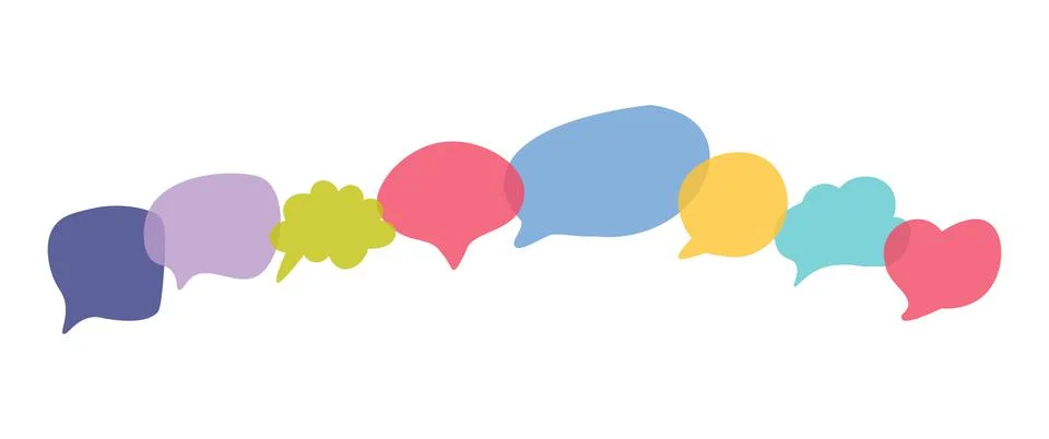 Illustration of colored speech bubbles Stock Illustration