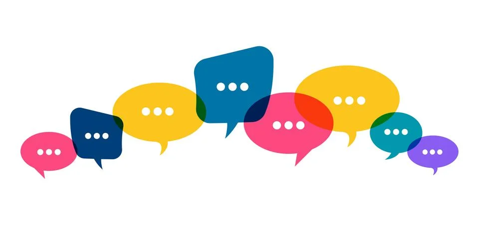 Illustration of colored speech bubbles Stock Illustration