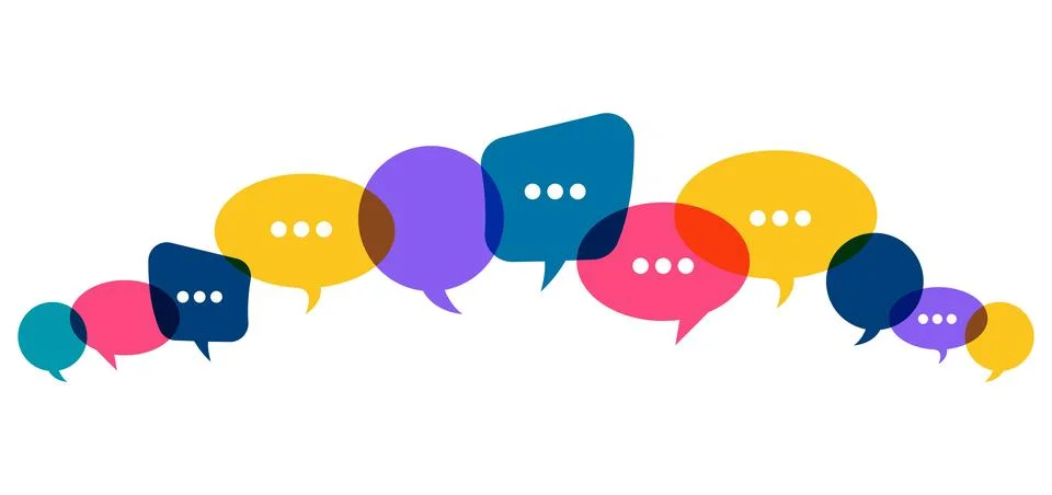 Illustration of colored speech bubbles Illustrazione stock