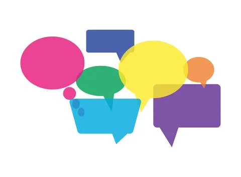 Illustration of colored speech bubbles Stock Illustration