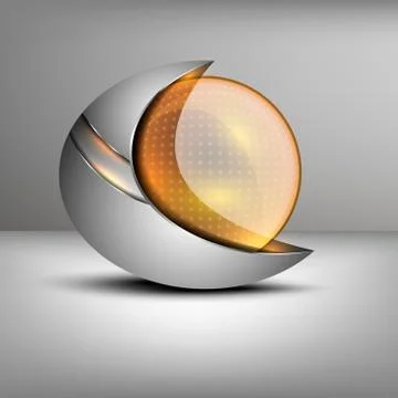 Illustration of colored sphere shaped emblem Stock Illustration