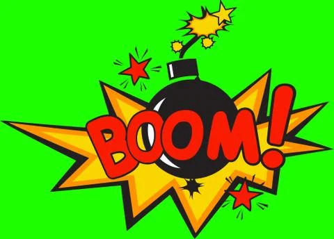 Illustration of colorful comic speech bubble bomb 스톡 일러스트