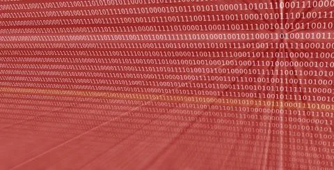 Illustration of colorful digital binary data digits and streaming binary code Stock Photos