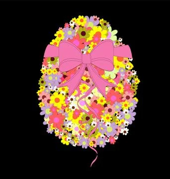 Illustration of colorful easter egg on black background vector Stock Illustration