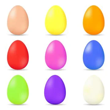 Illustration of colorful Easter eggs on a white background Illustrazione stock