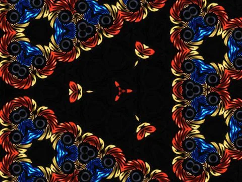 Illustration of colorful patterns on a black background 库存插图