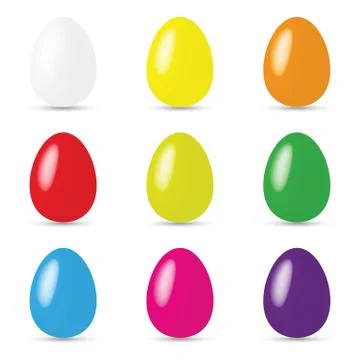 Illustration of colorful shiny eggs for Easter isolated on a white background Stock Illustration