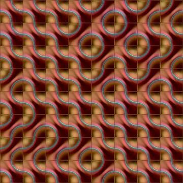 Illustration of a colorful wave pattern with lines and circles. 3d rendering イラスト素材