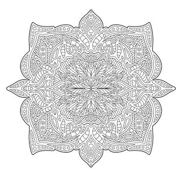 Illustration for coloring book with linear pattern Stock Illustration