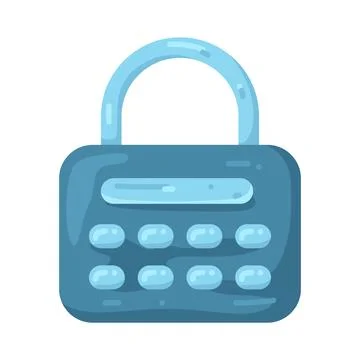 Illustration of combination lock Illustrazione stock