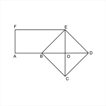 Illustration of a combination of two intersecting flat shapes. Stock Illustration