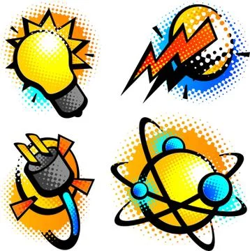 Illustration of comic energy, with white background vector-eps Stock Illustration