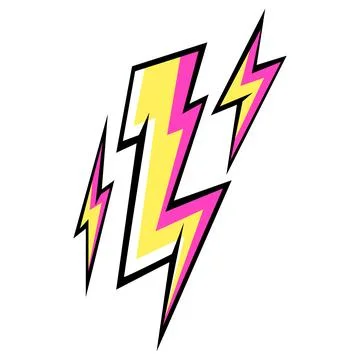 Illustration of comic lightning. Cartoon pop art creative image. Illustrazione stock