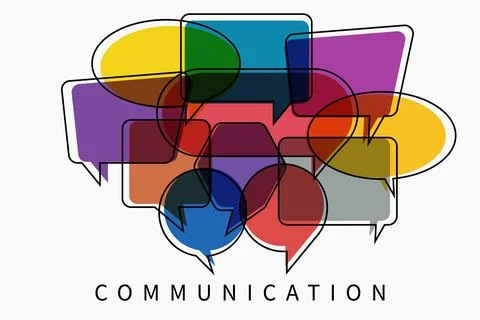 Illustration of a communication concept. The word communication with colorful Stock Illustration