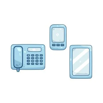 Illustration of Communication devices Illustrazione stock