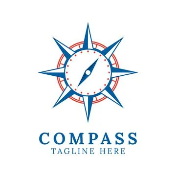 Illustration compass logo design template Stock Illustration