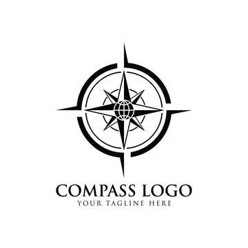 Illustration compass logo design template Stock Illustration