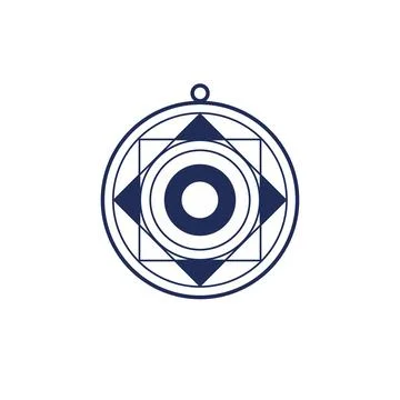 Illustration of compass rose on white background Ilustração Stock