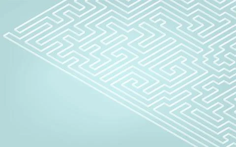 Illustration of a complex three-dimensional maze, isometric Stock Illustration
