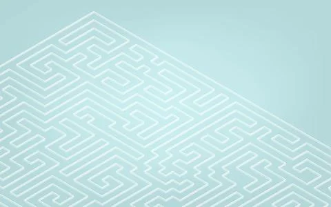 Illustration of a complex three-dimensional maze, isometric Stock Illustration