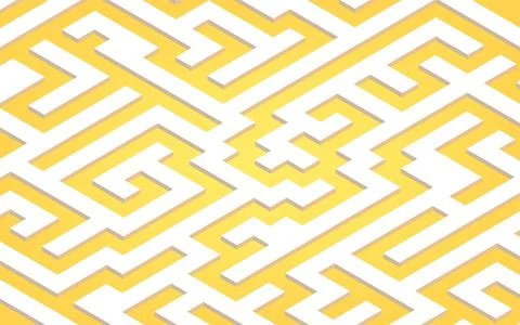 Illustration of a complex three-dimensional maze, isometric Stock Illustration