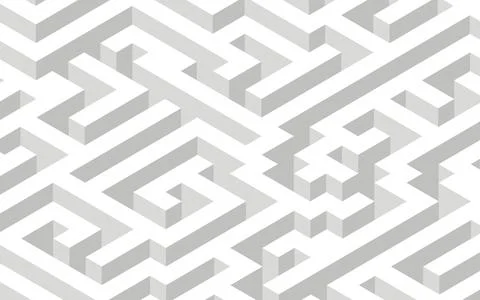 Illustration of a complex three-dimensional maze, isometric Stock Illustration