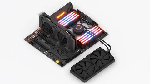 An illustration of the components of a basic computer.computer technology i.. 스톡 일러스트