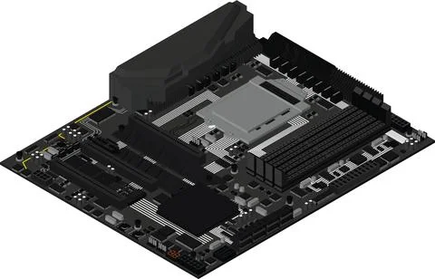 An illustration of the components of a basic computer.computer technology i.. 스톡 일러스트