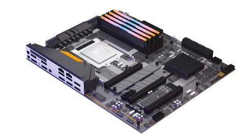 An illustration of the components of a basic computer.computer technology i.. Stock Photos