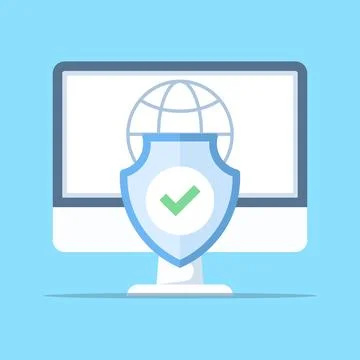 Illustration of comprehensive network security and data protection 스톡 일러스트