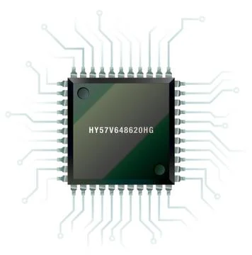 Illustration of computer chip, with white background vector-eps Stock Illustration