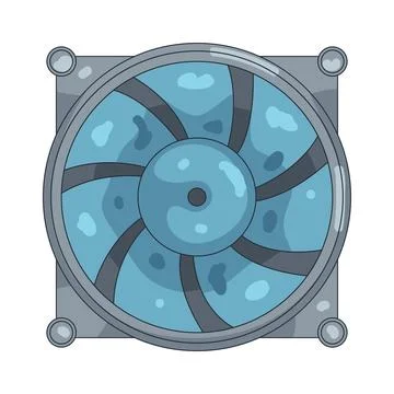 Illustration of computer cooling fan Stock Illustration